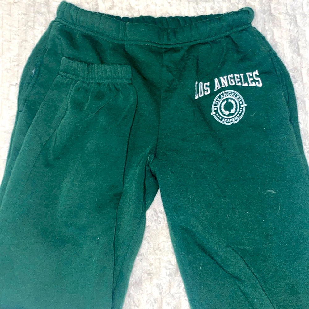 low rise green los angeles sweats